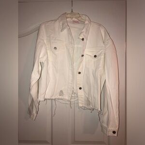 Pink Lily-White Jean Jacket-Never been worn